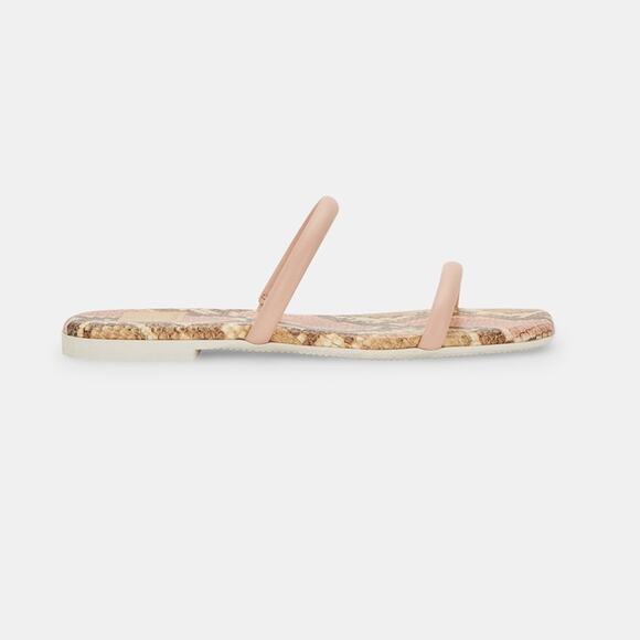 Dolce Vita Lester Flat Sandals Snakeskin Blush Stella - Picture 3 of 10